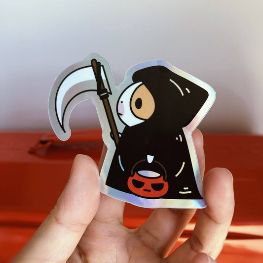 Bubu Halloween Grim Reaper Holographic Vinyl Sticker