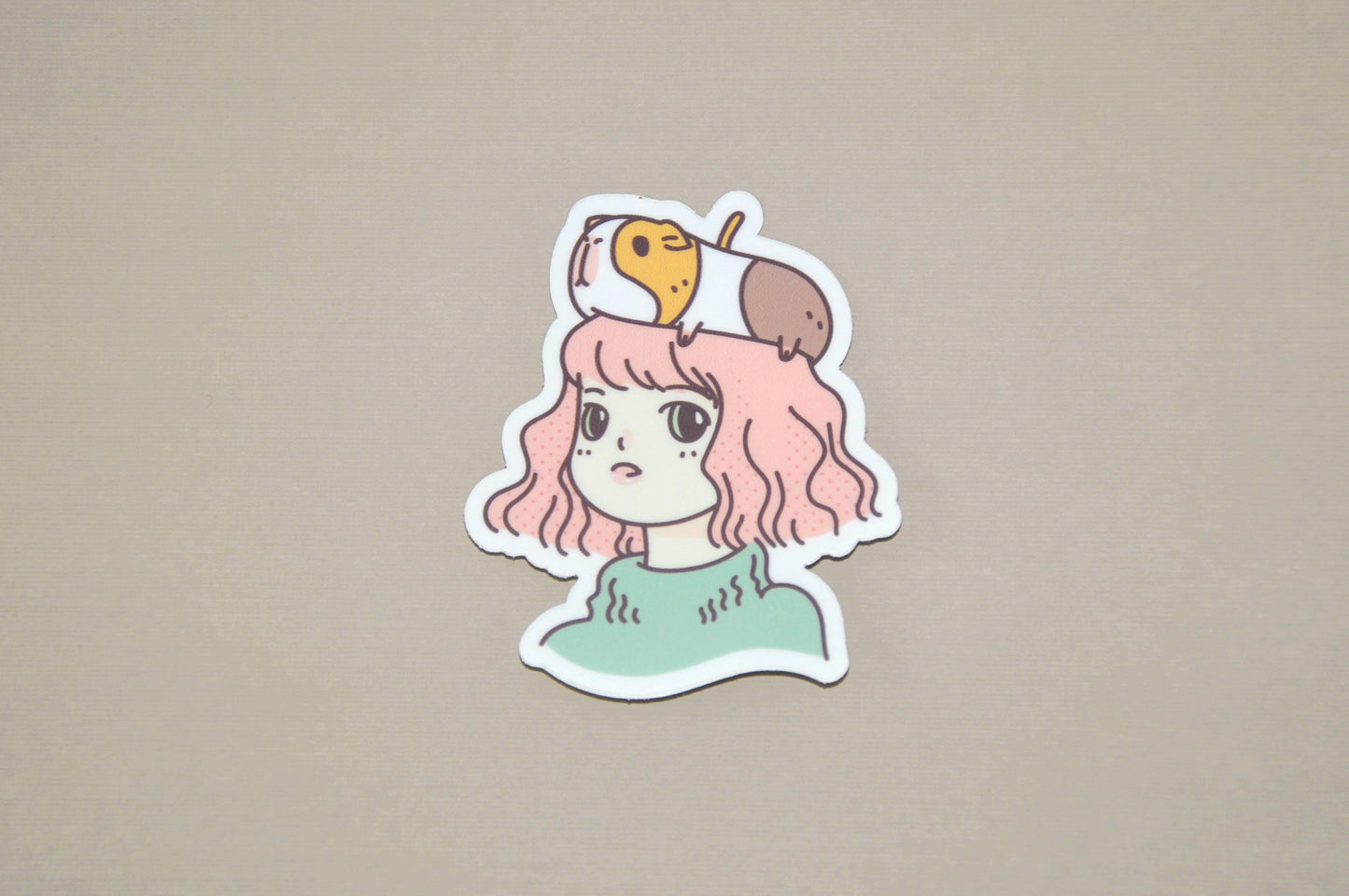 Guinea Pig Lady Vinyl Sticker