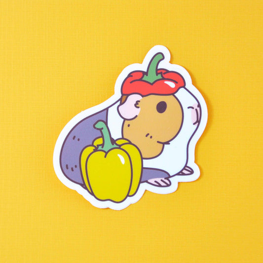 Guinea Pig And Bell Pepper Vinyl Sticker