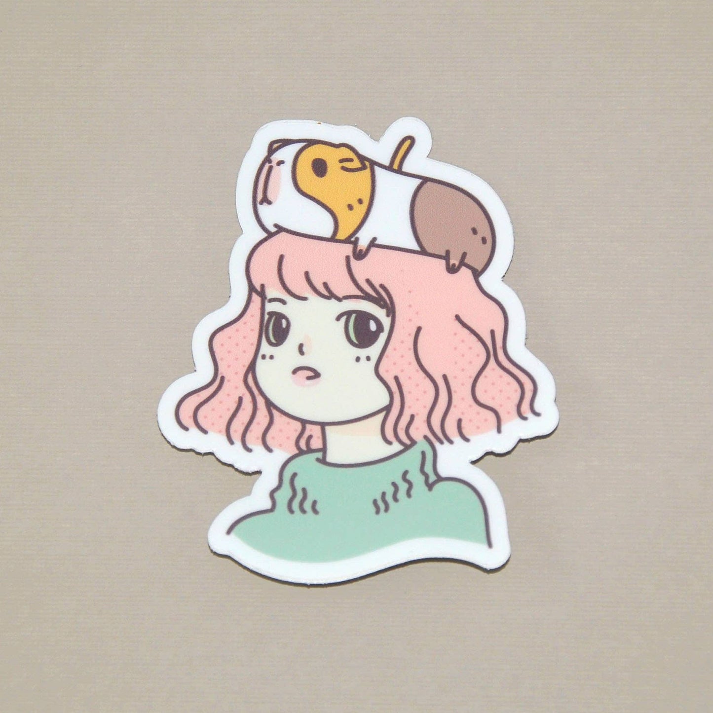 Guinea Pig Lady Vinyl Sticker