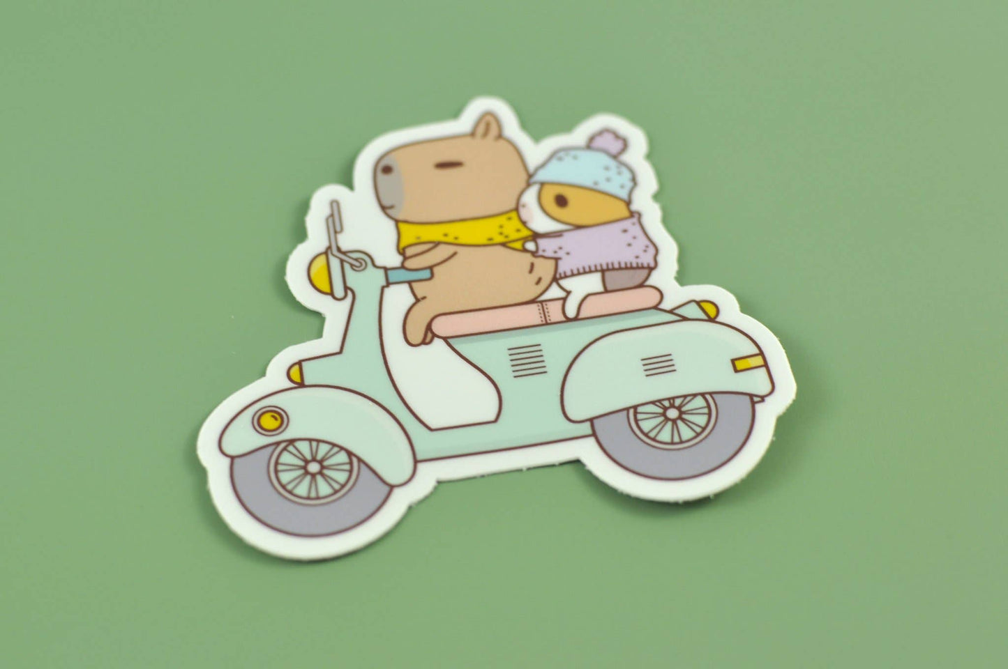 Bubu and Moonch Riding Scooter Vinyl Sticker