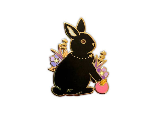 Black Rabbit Enamel Pin