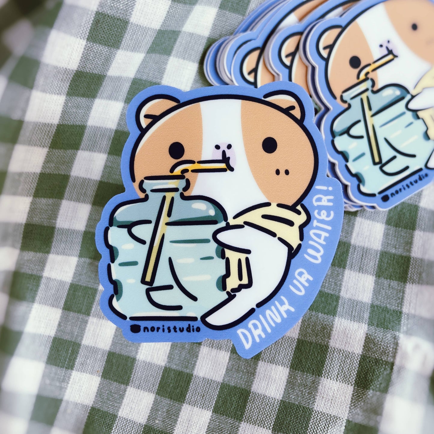 Bubu the Guinea pig Drink Your Water Vinyl Sticker 