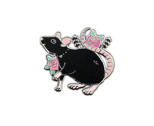 Black Rat Enamel Pin