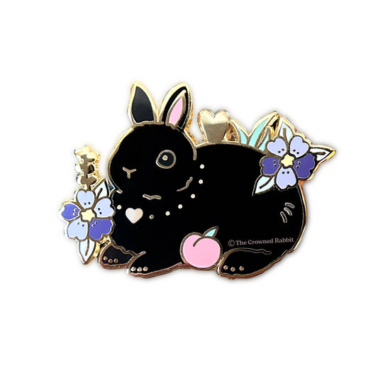 Black Netherland Dwarf Rabbit Enamel Pin