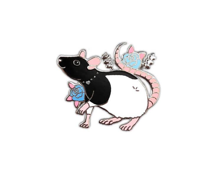 Black Hooded Rat Enamel Pin